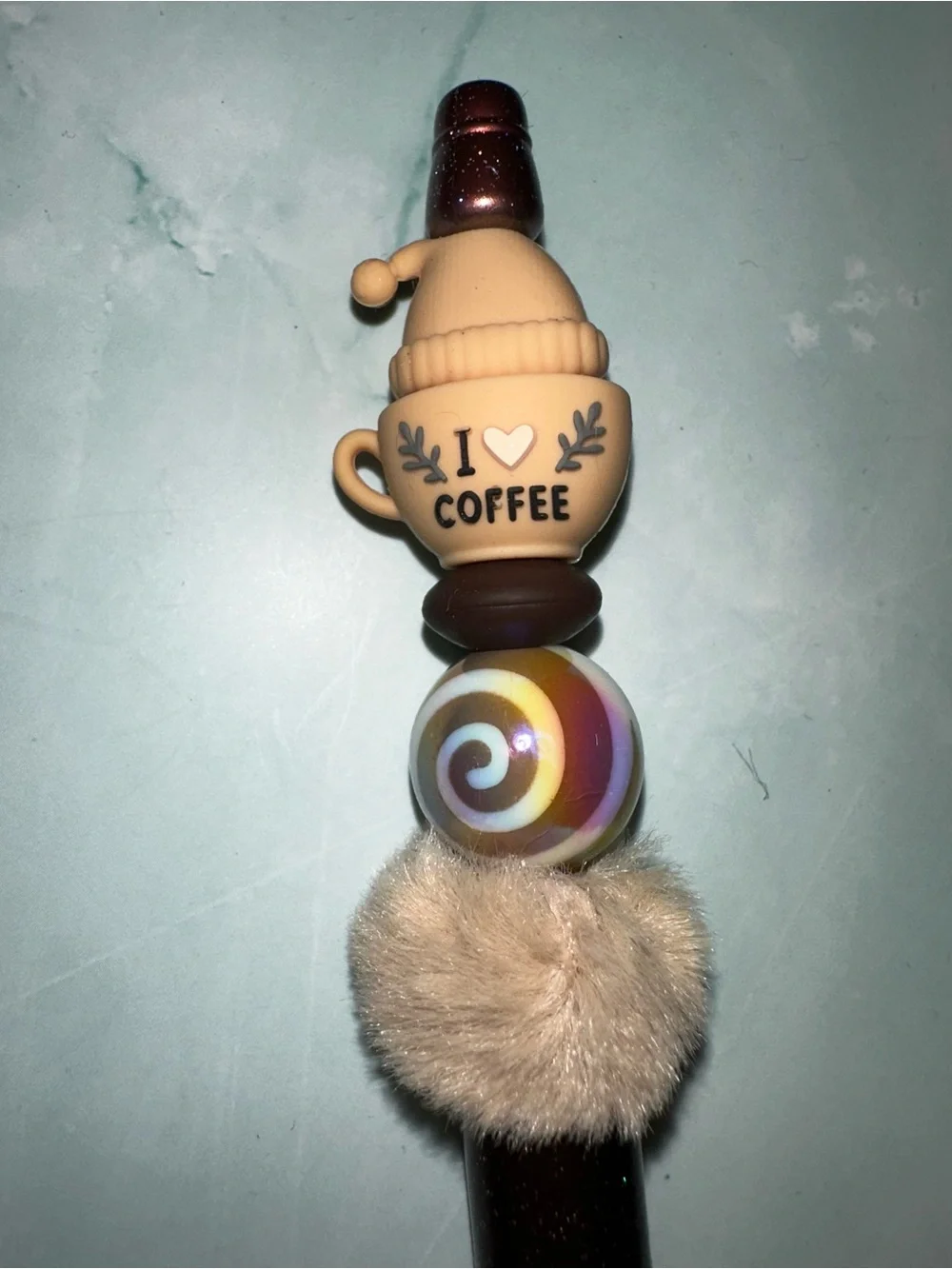 Beige 'I ♥ Coffee' Novelty Pen - Cute Coffee Cup Design